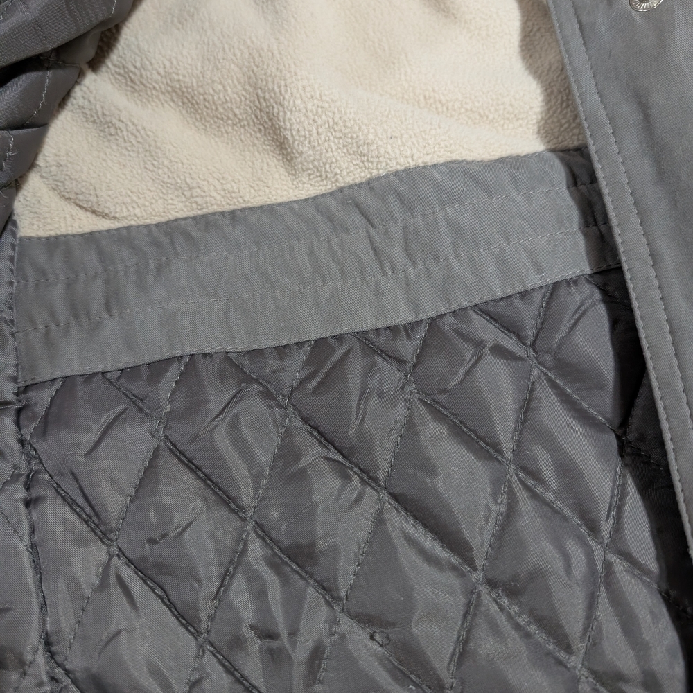 Alia Quilted Women's Jacket Small Gray Fleece Lined Utility Coat Earth Tones - Picture 10 of 11